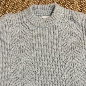 Topshop Light Gray Cable Knit Sweater